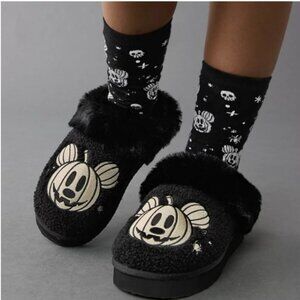 Mickey Mouse Halloween Pumpkin Plush Slippers Sz 10